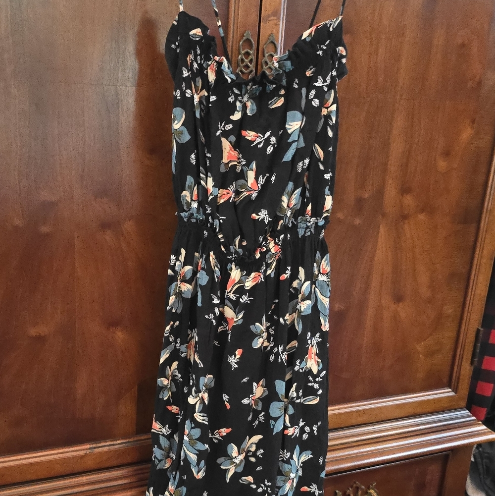 Free People Floral Print Black Women’s Flowy Dress